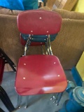 (4) Chrome Legs Stack Chairs - Blue & Red