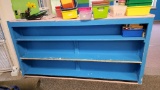 8 Ft Wooden Bookcase Painted in Blue 96