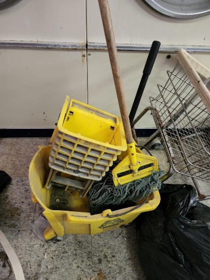 Older Mop Bucket and Mop