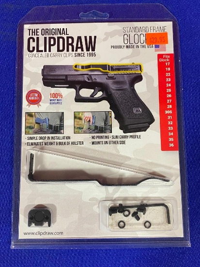 The Original Clipdraw Concealed Carry Clips , Standard Frame Glock, Compatible, See Image for Info