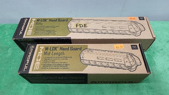 Lot of 2 Magpul MOE M-Lok Hand Guards - Rifle & Mid Length
