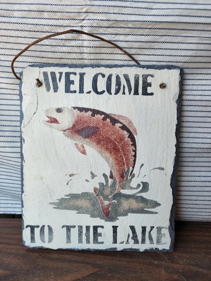 Slate "Welcome to the Lake" Sign