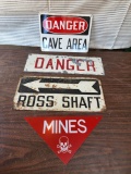 Lot of 4 Mine-Related Metal Signs