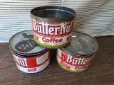 (3) Butternut Coffee Cans