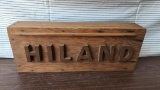 Hiland Wooden Box Sign