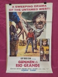 Vintage Movie Poster, Gunmen of the Rio Grande w/ Guy Madison 27in x 40in, 62/235, c. 1965