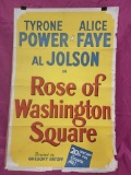Vintage Movie Poster, c. 1948 Rose of Washington Square w/ Al Jolson, Tyrone Power, Alice Faye 27in