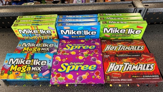 15 Boxes of Mike & Ikes, Hot Tamales, Spree
