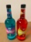 2 Bottles, WAVE Vodka, Blue Raspberry, Cherry, 1 Liter Bottles