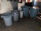 5 Trash Cans, No Lids