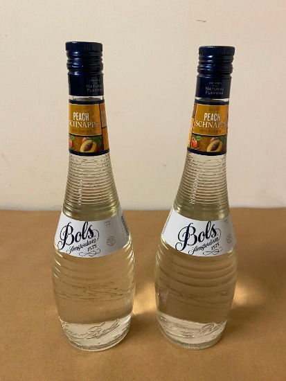2 Bottles, Bols Peach Schnapps, 1l