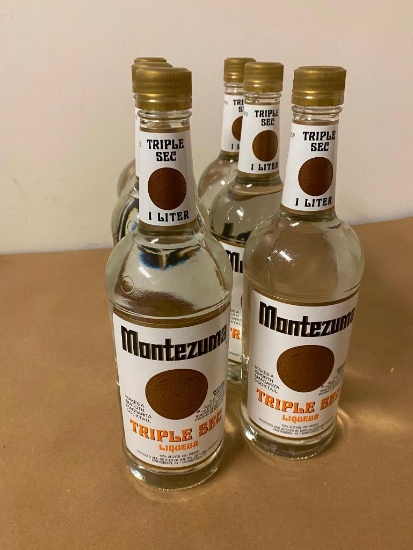 6 Bottles, Montezuma Triple Sec Liqueur, 1 Liter ea