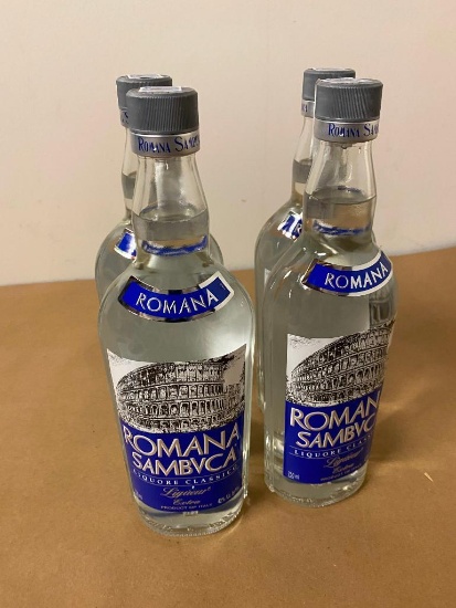 4 Bottles Romana Sambvca Liqueur Sambuca, 750ml
