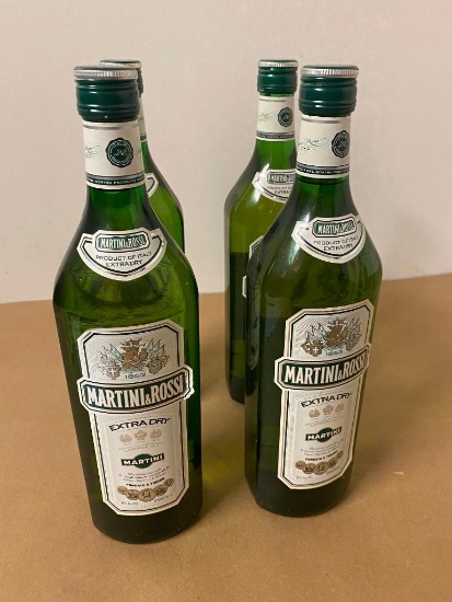 4 Bottles, Martini & Rossi Extra Dry Martini Vermouth