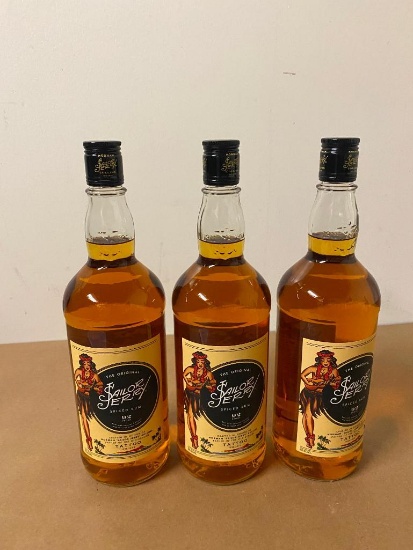 3 Bottles, Sailor Jerry Spiced Rum 92 Proof, 1 Liter