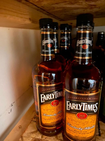 10 Bottles Early Times Kentucky Whisky 1 Liter Bottles