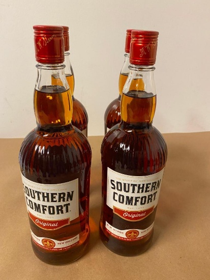 4 Bottles, Southern Comfort Whiskey, 1 Liter Ea.