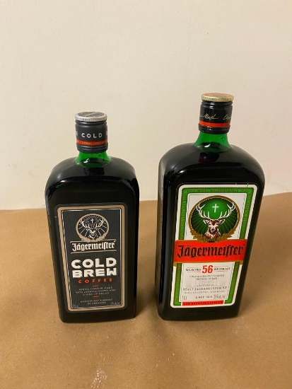 2 Bottles, Jagermeister, 750ml Cold Brew, 1 Liter Orig.