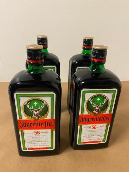 4 Bottles, Jagermeister Der Krauter Liqueur - 1 Liter Bottles
