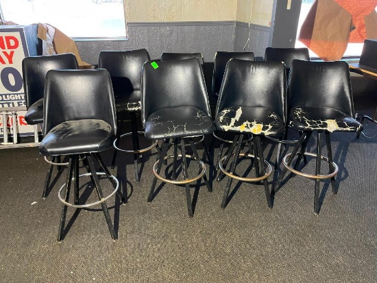 9 Swivel Bar Stools, Most Need to Be Recovered