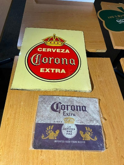 2 Metal Corona Beer Signs