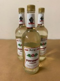 3 Bottles, Phillips Peppermint Schnapps, 750ml ea