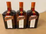 3 Bottles, Cointreau Liqueur, France, 1 Liter Ea