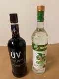 2 Bottles, Stolichnaya Stoli Lime Vodka, UV Chocolate Cake Vodka, 1 Liter Bottles
