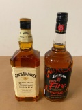 2 Bottles, Jack Daniels Honey Whiskey, Jim Beam Fire (Cinnamon) 1 Liter ea