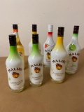 7 Bottles Malibu Rums, (2) Melon 750ml, Sunshine, Watermelon, Banana & Lime 1 Liter ea.