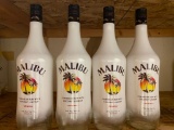 4 Bottles, Malibu Coconut Rum Liqueur, 1 Liter ea.