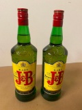 2 Bottles, J&B Blended Scotch Whisky, 1 Liter ea.