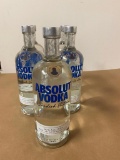 5 Bottles, Absolute Vodka, 1 Liter Bottles