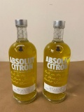 2 Bottles of Absolut Vodka, Citron, 1 Liter Bottles