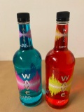 2 Bottles, WAVE Vodka, Blue Raspberry, Cherry, 1 Liter Bottles