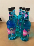6 Bottles, WAVE Vodka Blue Raspberry, 1 Liter Bottles