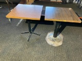2 Restaurant Tables, Laminate Top, 24in x 24in x 29in, 1 Good, 1 w/ Chipped or Missing Laminate on