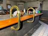 3 Pieces of Vintage Brass Bar Rails, Set of 2, Set of 2 and Pole