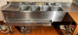 La Crosse Cooler 4-Compartment Under-Counter Stainless Steel Bar Sink, 72in