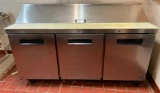 Hoshizaki Model: CRMR72-18 3-Section Sandwich Prep Table w/ Refrigerated Base, Mobile