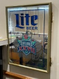 Miller Lite Beer Mirror, Approx. 16in x 24in