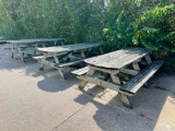 3 Wood Picnic Tables