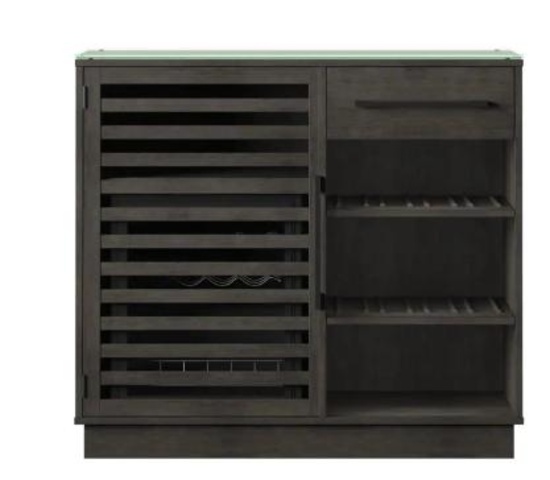 Twinistar Home Bar Cabinet with Cooler, Weathered Gray 40.25 W x 20.25in D x 34.88in H