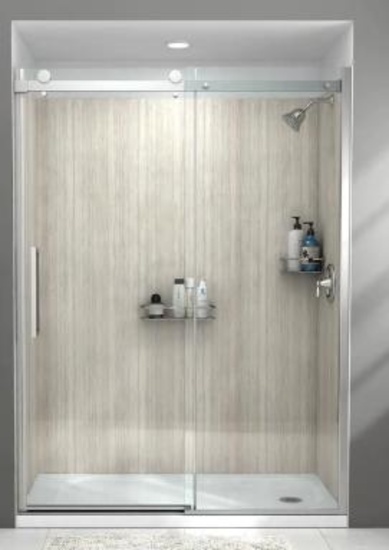 Passage 60 in. x 72 in. Frameless Sliding Shower Door in Clear Glass
