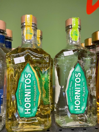 7 Bottles 750ml Hornitos Tequila - (6) Reposado & (1) Plata
