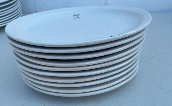 Lot of 10, 9-1/2in Round Restaurant China Plates