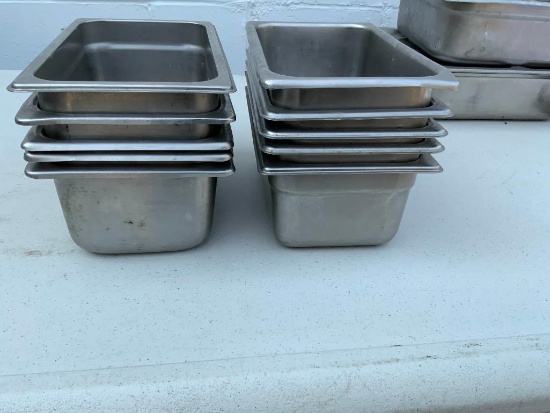 Lot of 10 1/6 Size Steam Pans