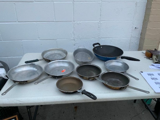Large Group of Skillets and Pans
