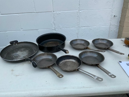 Large Group of Skillets and Pans
