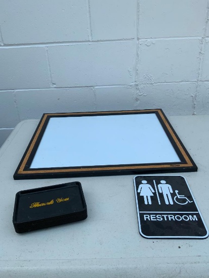 Dry Erase Board, Restroom Sign, Ticket/Tip Trays